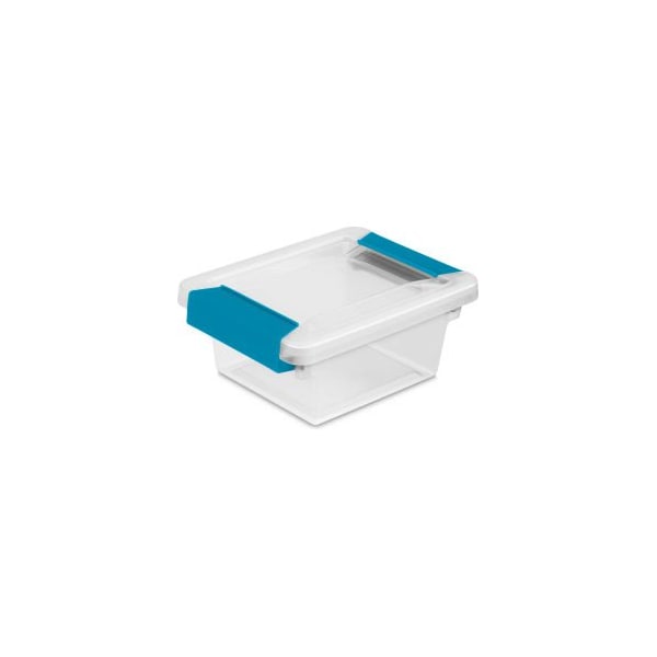 Sterilite Storage Tote W/ Lid, 6-5/8 in L x 5 in W x 2-3/4 in H, Clear, 6 PK 19698606 - main
